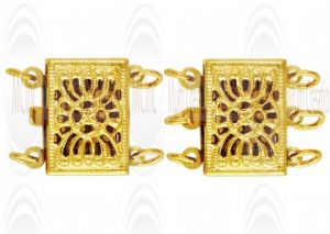 14 K Yellow Gold Filigree Box Clasp : Rectanguler 12x10 mm (Available in 2 Variations)
