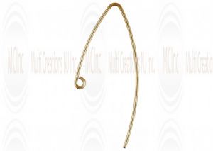 14 K Yellow Gold V-Shape Ear Wires : 22 mm