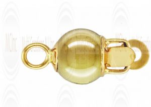 14 K Yellow Gold Plain Ball Push Clasp (Available in 4 Sizes)