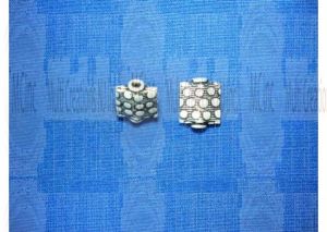 B-1012 : Bali Silver Beads : Textured Square Shape Beads : 7 mm / 8" Strand (Available in 2 Finishes)