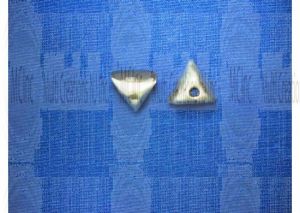 B-712 : Bali Silver Beads : Trianguler Beads : 9 mm / 8" Strand (Available in 2 Finishes)