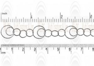 Oxidized Diamond Cut Twin Round Link Chain :  11.5 and 7 mm  with 3 links of 7.75 mm 