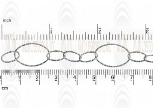 Diamond Cut Oval Link Chain : 19x12.6 mm  with 3 oval links of  10x6 mm 