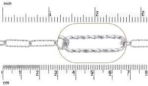 Paper Clip Chain : 15x4 mm (Diamond Cut)