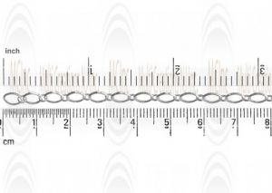 Tapered Oval Rolo Chain : 6x3.8 mm with 1.25 mm link