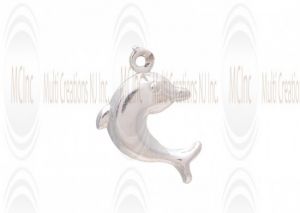 CM105Sterling Silver Dolphin Charm - 15 mm