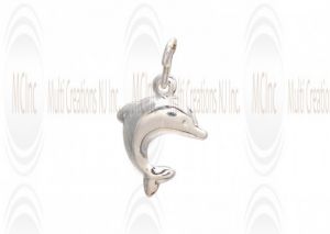 CM106 : Sterling Silver Dolphin Charm - 14 mm