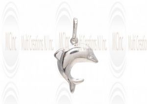 CM107 : Sterling Silver Dolphin Charm - 22 mm