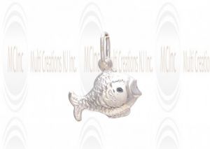 CM115 : Sterling Silver Fish Charm - 18 mm