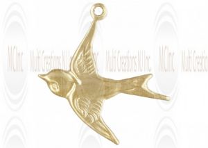 Gold Filled Bird Charm w/Ring 17mm