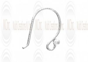 EWDS6 : Sterling Silver Diamond Cut Ball end Ear Wires - 14 mm