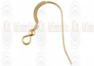 EWF3 : GF Ear Wires with Bead & Coil : 25 mm