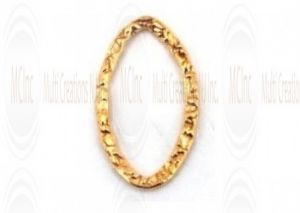 Gold Filled Links : Eye Shape Flat Textured 20x12 mm