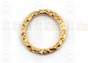 Gold Filled Links : Round Flat Textured 12 mm