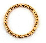 Gold Filled Links : Round Flat Textured 15 mm