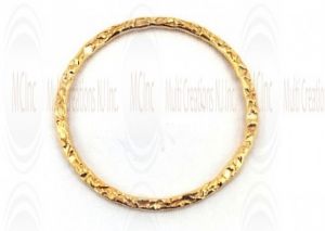 Gold Filled Links : Round Flat Textured 25 mm