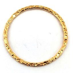 Gold Filled Links : Round Flat Textured 25 mm