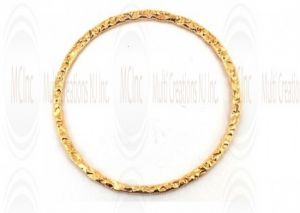 Gold Filled Links : Round Flat Textured 30 mm