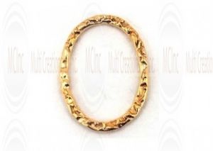 Gold Filled Links : Oval Flat Textured 18x13 mm
