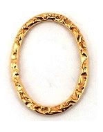 Gold Filled Links : Oval Flat Textured 18x13 mm