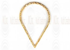 Gold Filled Links : Pear Shape Flat Textured 43x27