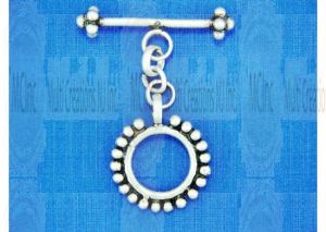 T308 : Bali Silver Beaded Toggle : 22 mm